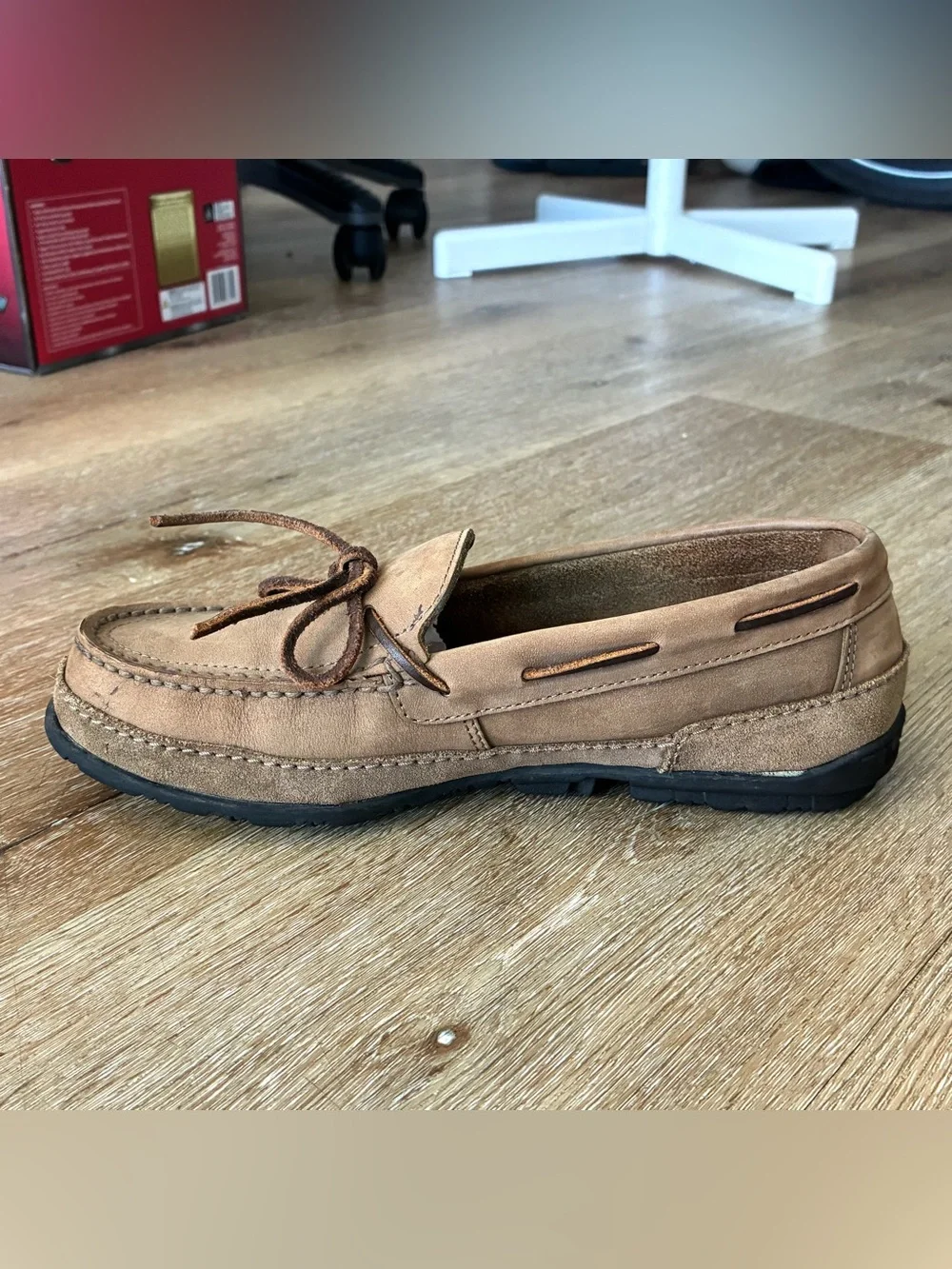 Timberland Brown Tan Nubuck Leather Moccasin Boat Shoes Men’s Size 7.5